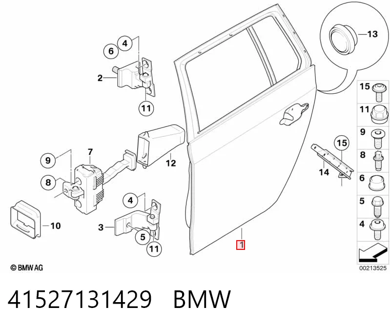 Дверь пассажирская задняя левая на BMW 5  E61