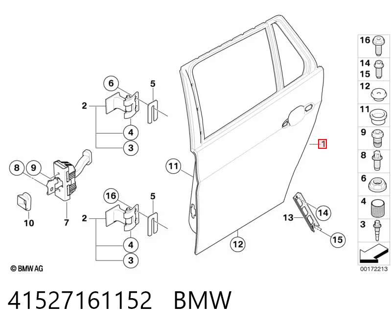 Купить Дверь задняя правая Бмв 3  E91