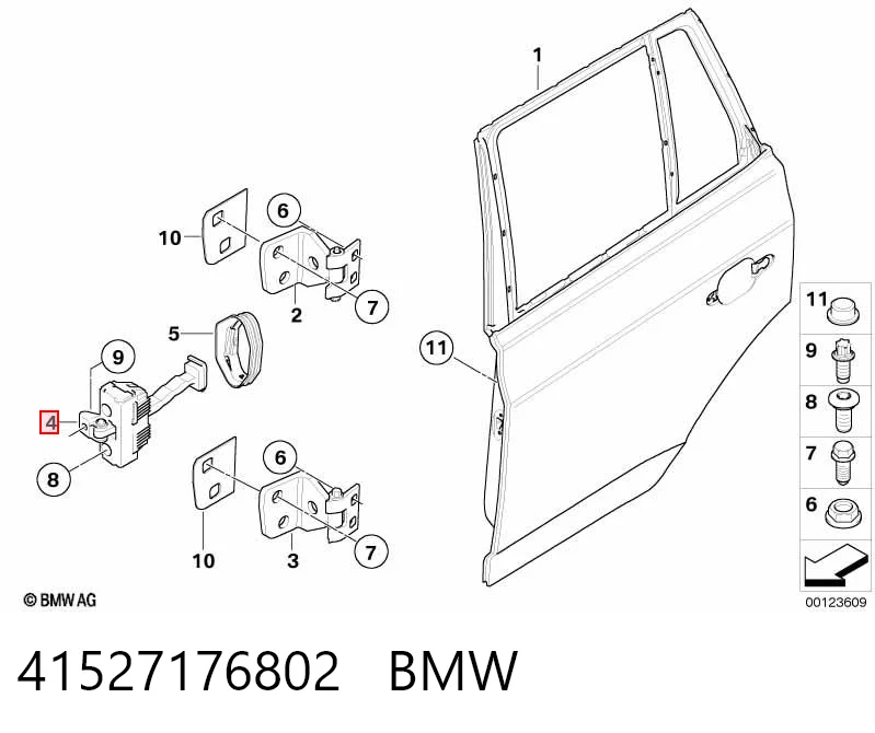 41527176802 BMW Ограничитель двери, задний
