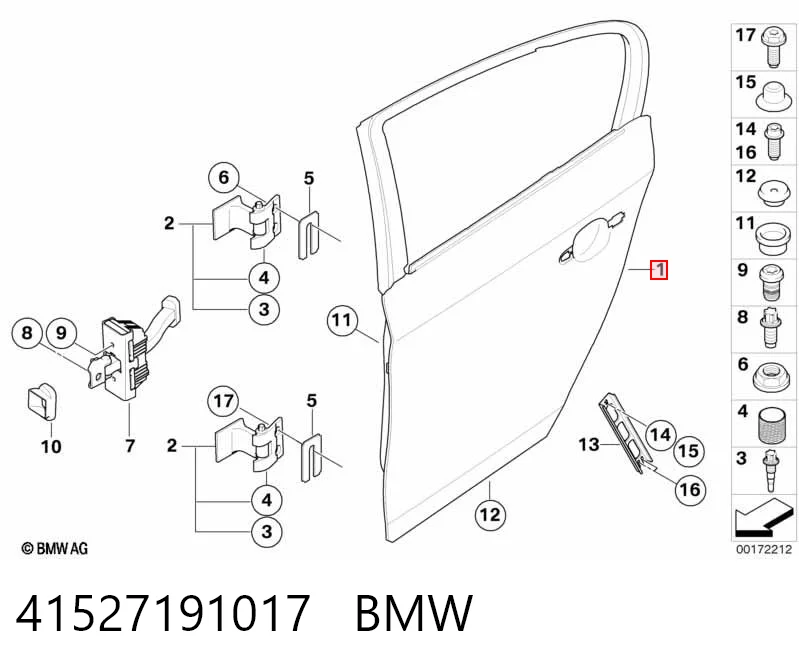 Дверь задняя, левая BMW 1 хэтчбек (E81) (2006 - 2012) цена, от 114.03 USD
