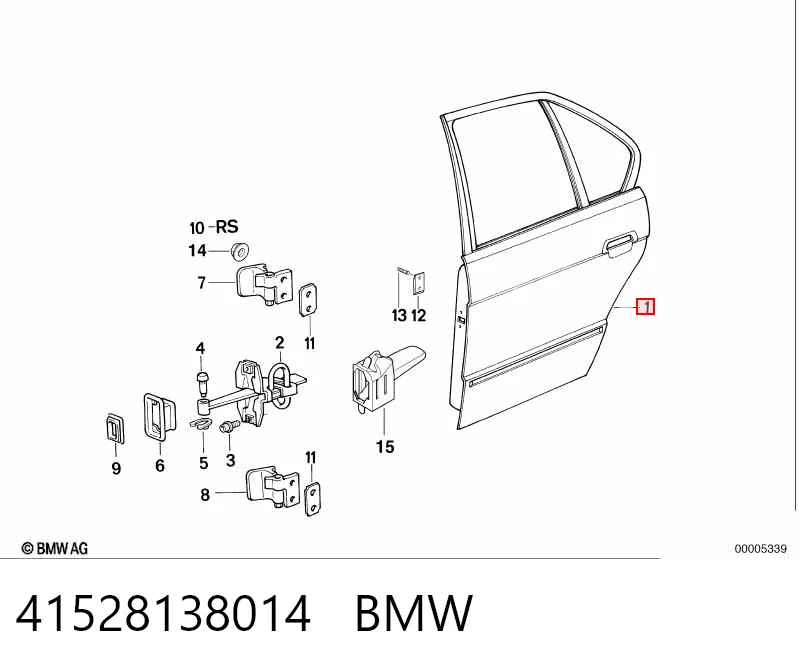 Дверь задняя, правая на BMW 5  E34