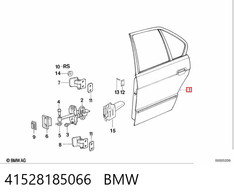 Дверь пассажирская задняя правая BMW 5 седан (E34) (1987 - 1995) цена, от 40.08 USD