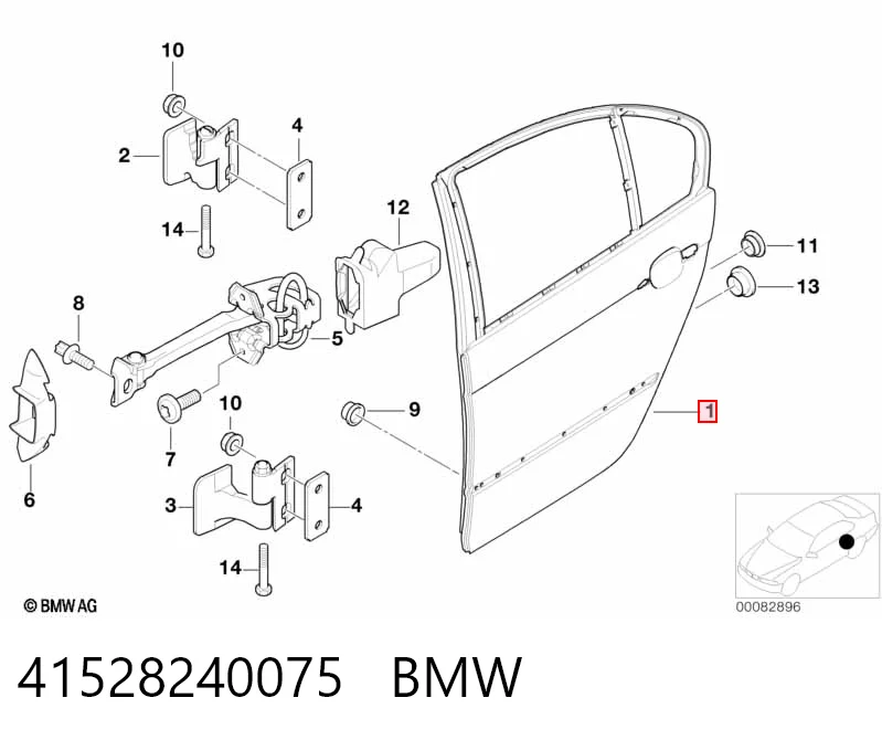 Дверь пассажирская задняя левая на BMW 3  E46