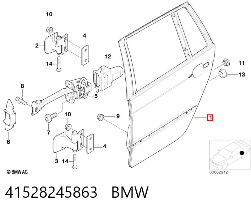 Дверь пассажирская задняя левая на BMW 3  E46