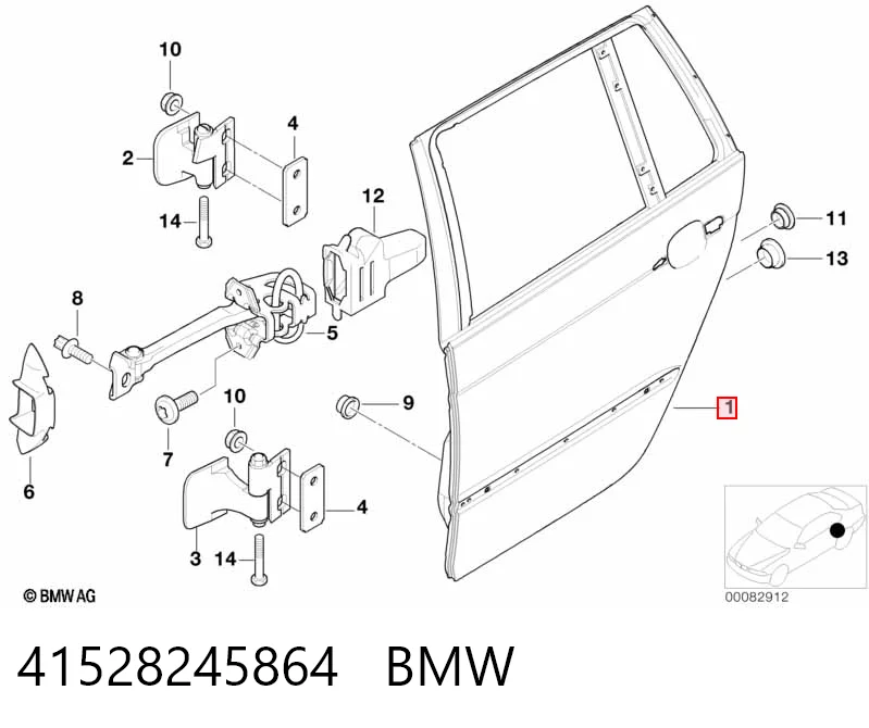 Дверь задняя, правая на BMW 3  E46