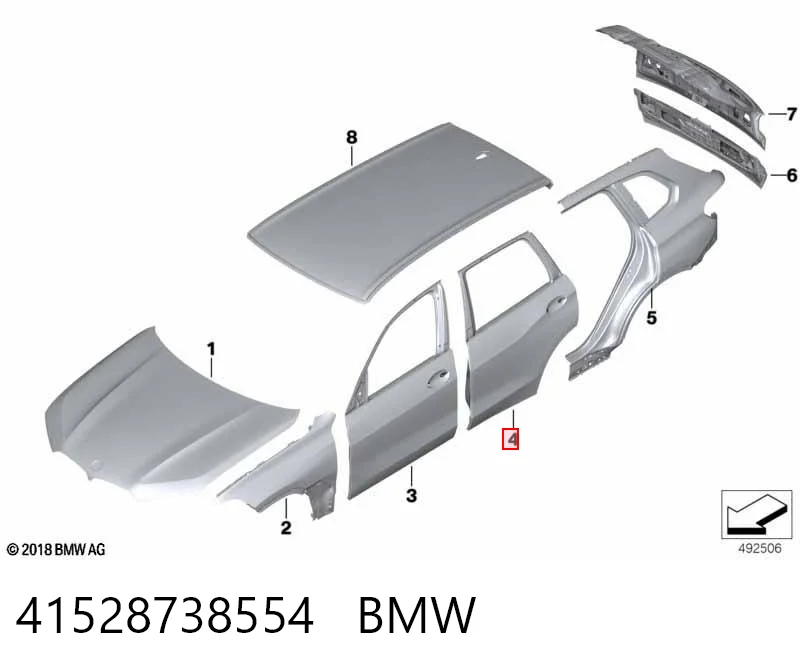 Дверь задняя, правая на BMW X5  G05, F95