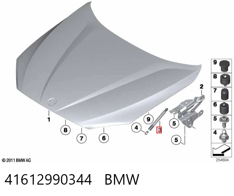 41612990344 BMW Стойка капота