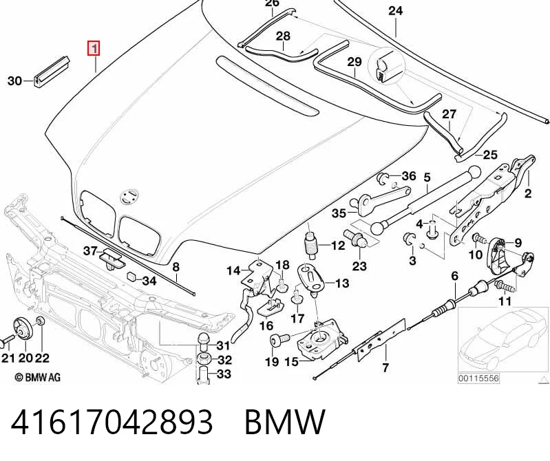 Капот BMW 3 седан (E46) (1998 - 2005) цена, от 128.96 USD