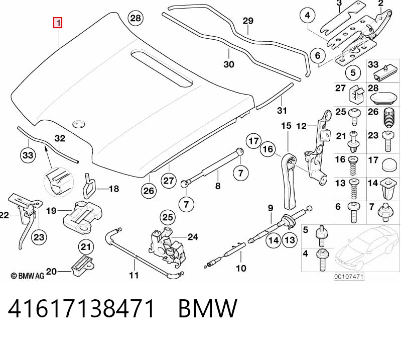 Капот на BMW 7  E65, E66, E67