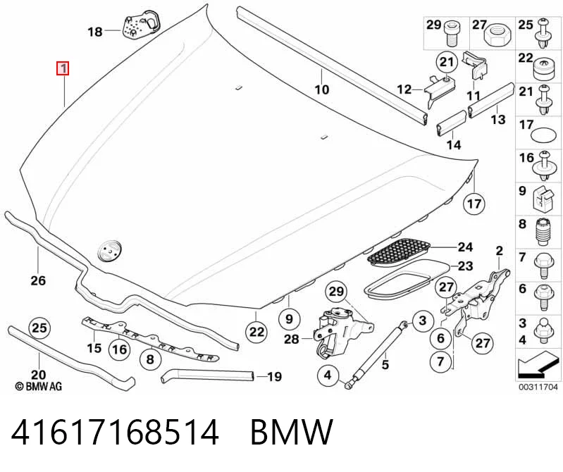  Капот BMW 3 