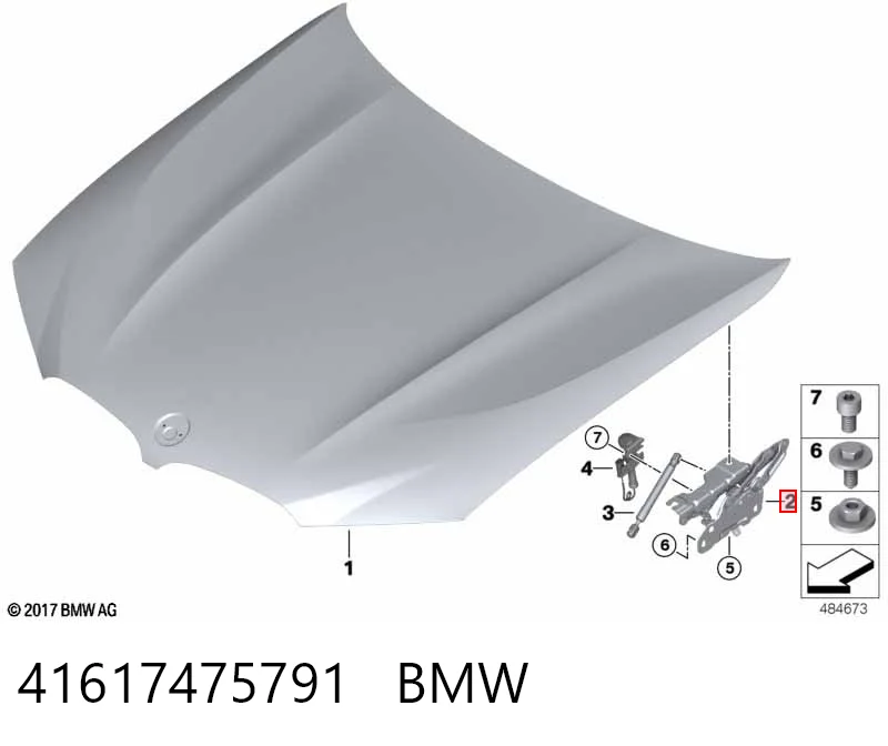41617475791 BMW Шарнир капота левый