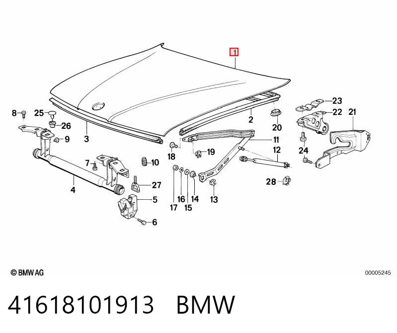 Капот на BMW 7  E32