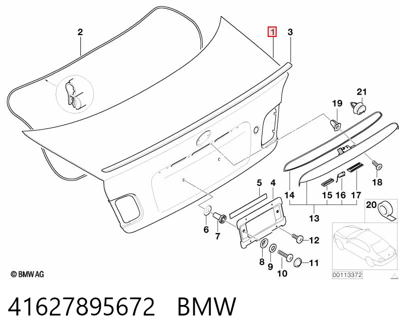 Крышка багажника на BMW 3  E46