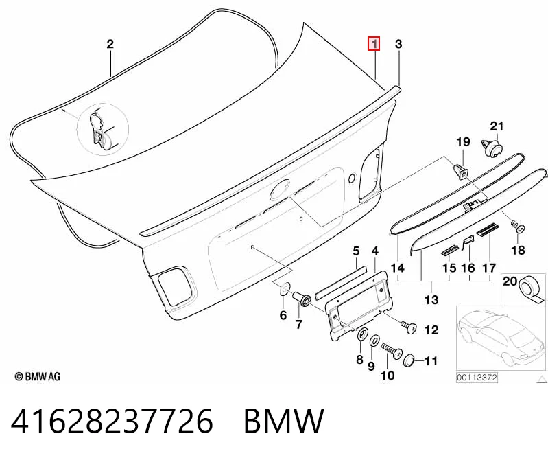 Крышка багажника BMW 3 купе (E46) (1999 - 2006) цена, от 25.34 USD