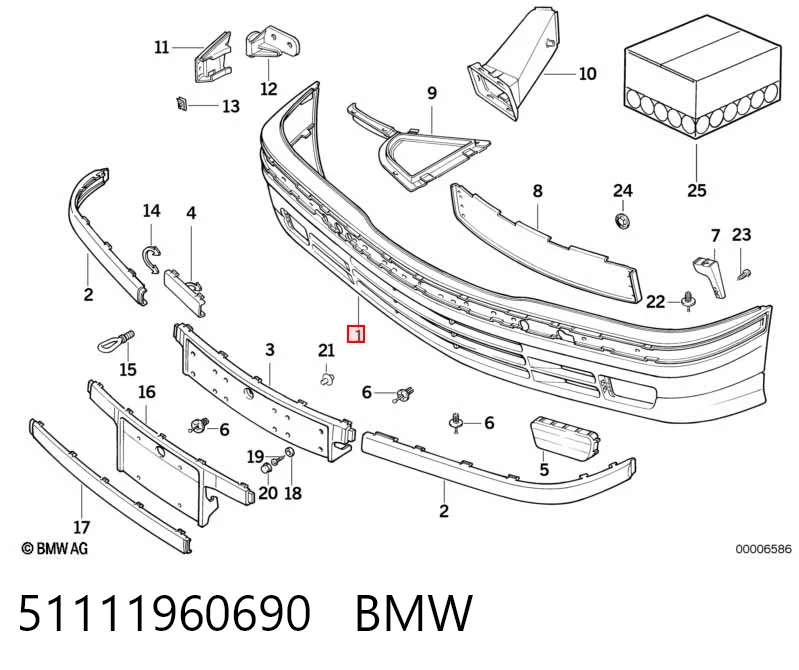 Бампер на авто BMW 3 седан (E36) (1990 - 1998) цена, от 49.53 USD
