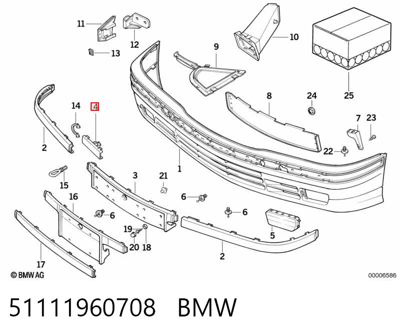 Заглушка буксировочного крюка в передний бампер BMW 3 седан (E36) (1990 - 1998) цена, от 4.19 USD