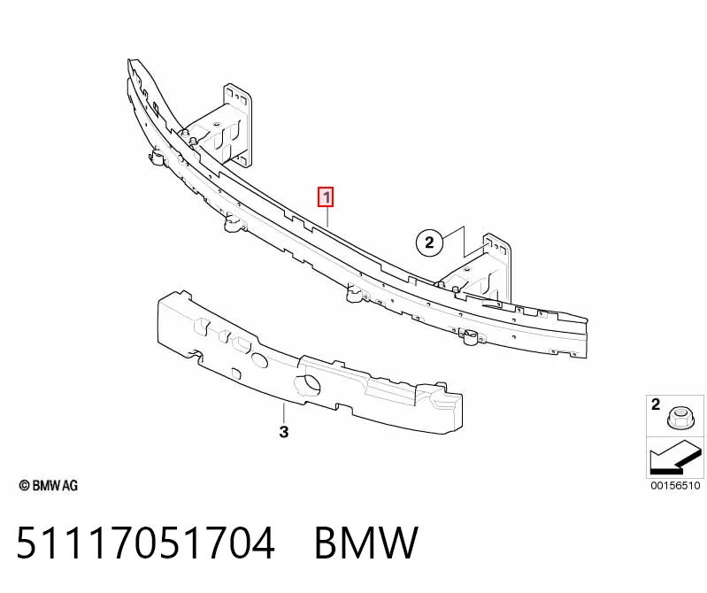 Шина бампера переднего BMW 5 седан (E60) (2003 - 2009) цена, от 113.25 USD
