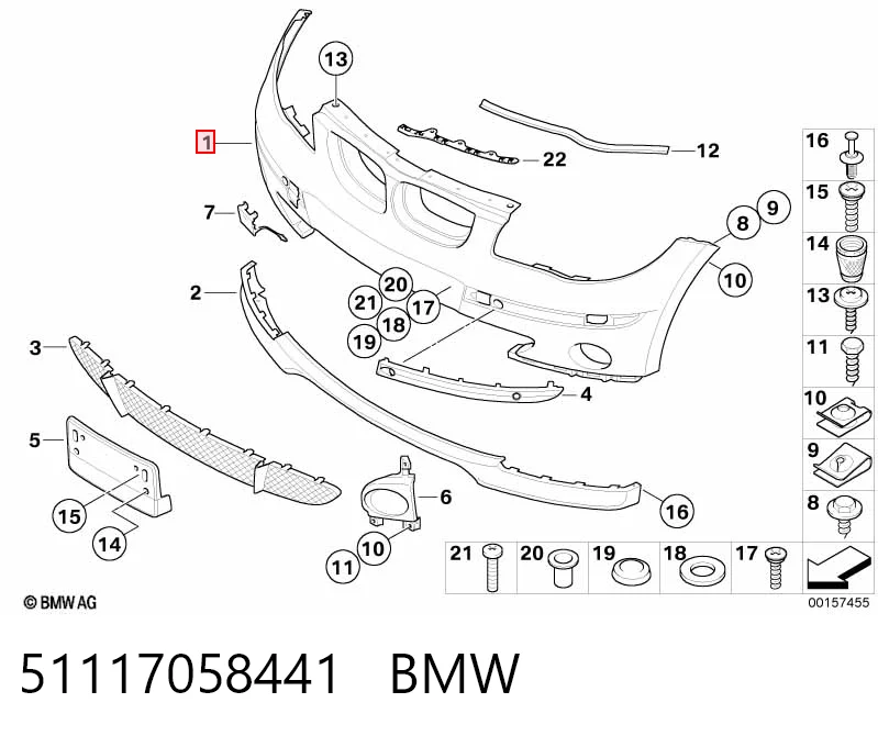 Бампер передний в сборе на BMW 1  E81