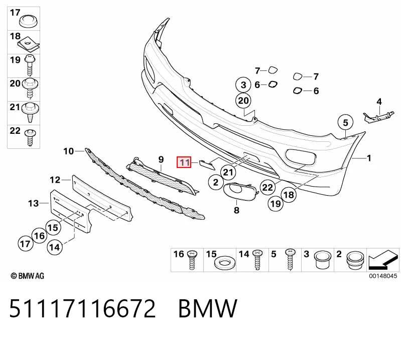 51117116672 BMW Заглушка бампера буксировочного крюка передняя правая