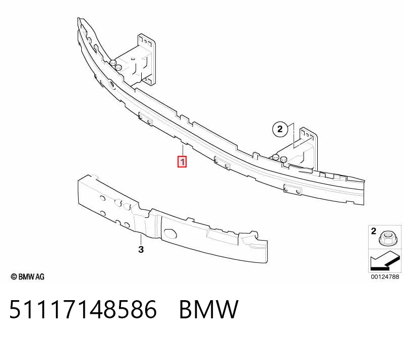  Усилитель переднего бампера BMW 5 
