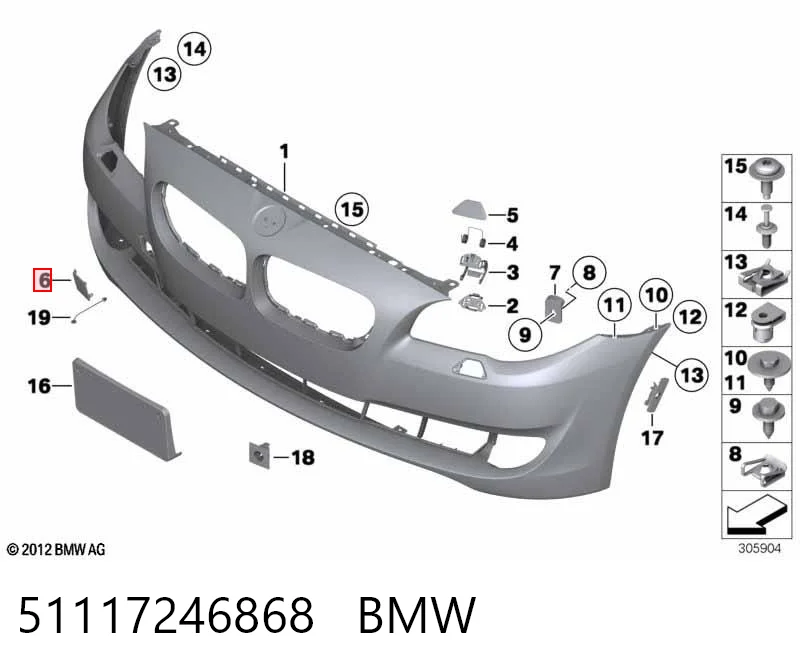  Заглушка буксировочного крюка BMW 5 