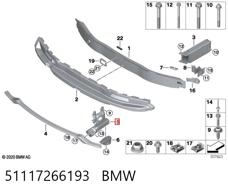 PBM44031L KLARKSONAS Крепление энергопоглотителя переднего бампера