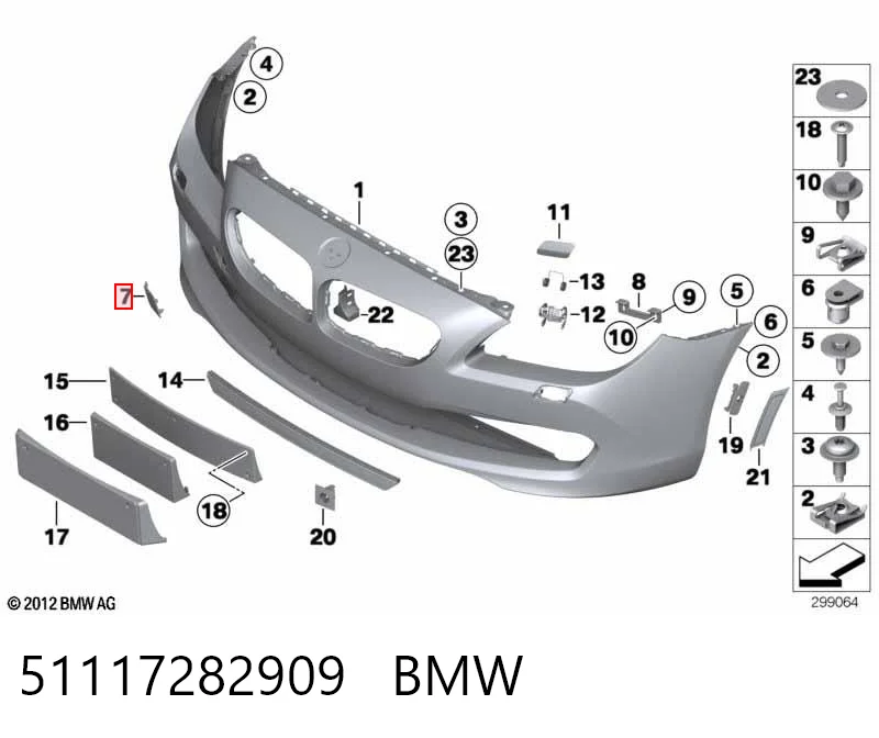 51117282909 BMW Передняя заглушка бампера буксировочного крюка