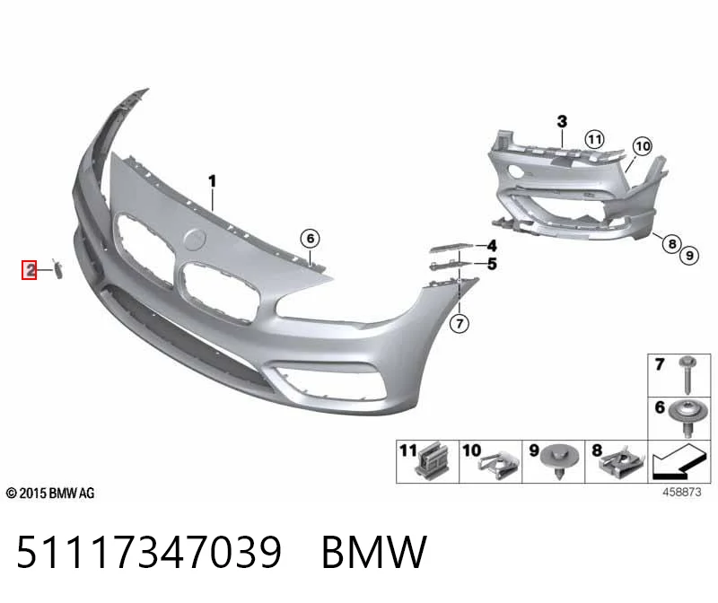 51117347039 BMW Передняя заглушка бампера буксировочного крюка