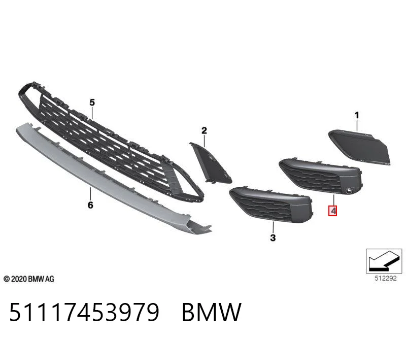 51117453979 BMW Решетка бампера переднего левая