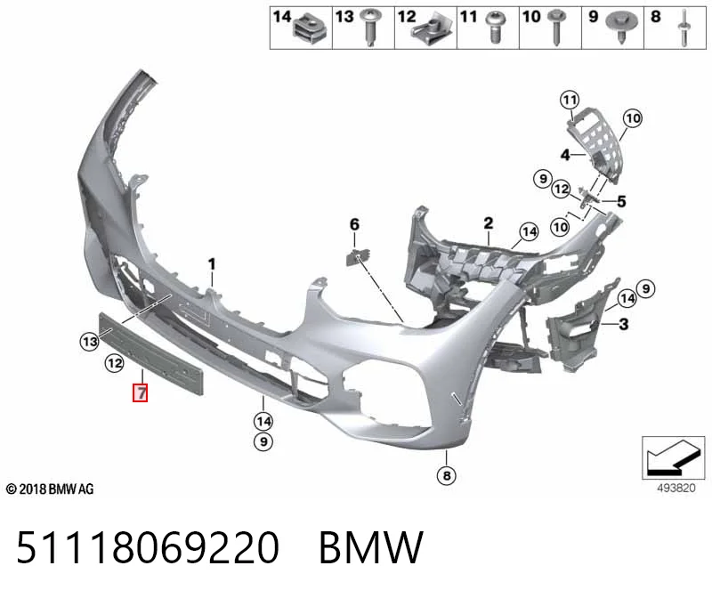 BF0112330024 Bapmic Крепление переднего номера автомобиля