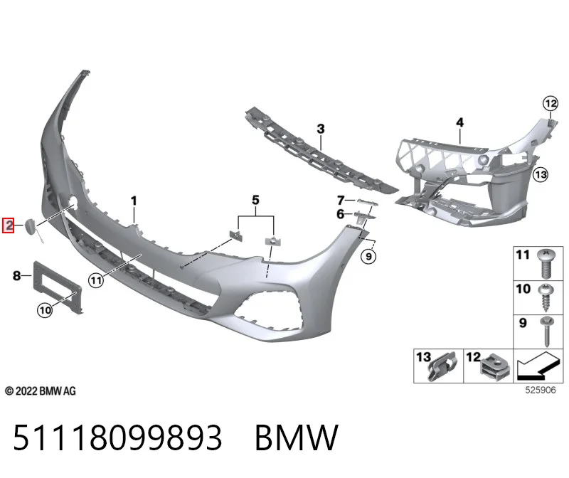 51118099893 BMW Заглушка бампера буксировочного крюка передняя левая