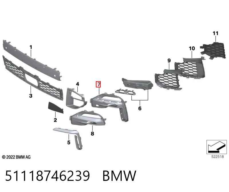 51118746239 BMW Ободок противотуманки