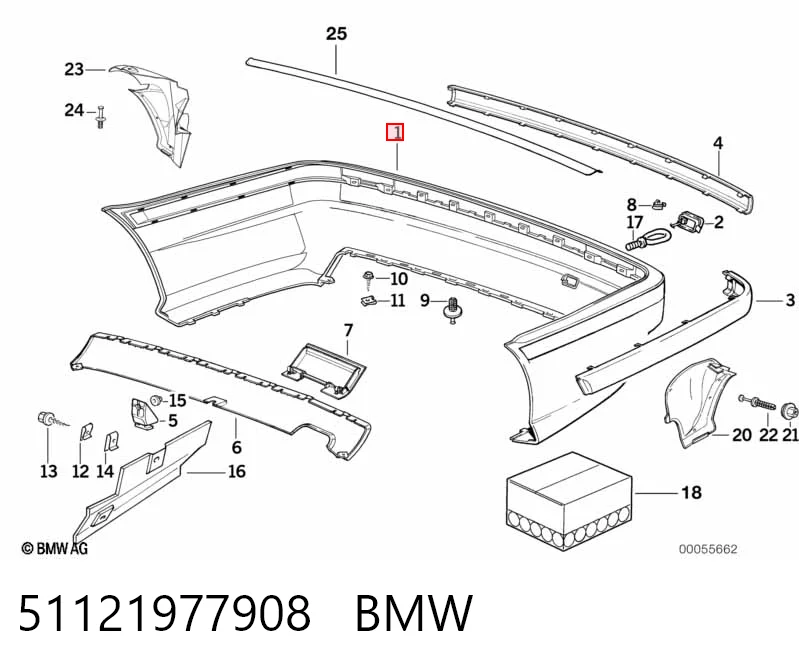 Бампер задний BMW 3 седан (E36) (1990 - 1998) цена, от 42.37 USD