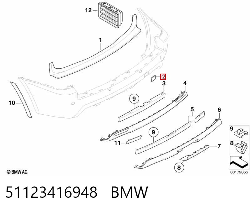 51123416948 BMW Передняя заглушка бампера буксировочного крюка