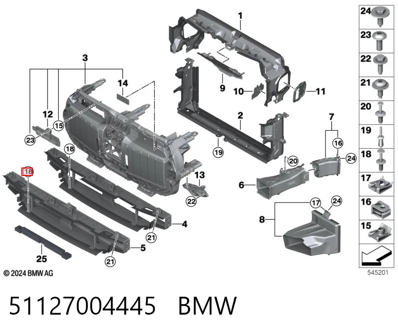 51127004445 BMW Пистон (клип) крепления обшивки крышки багажника