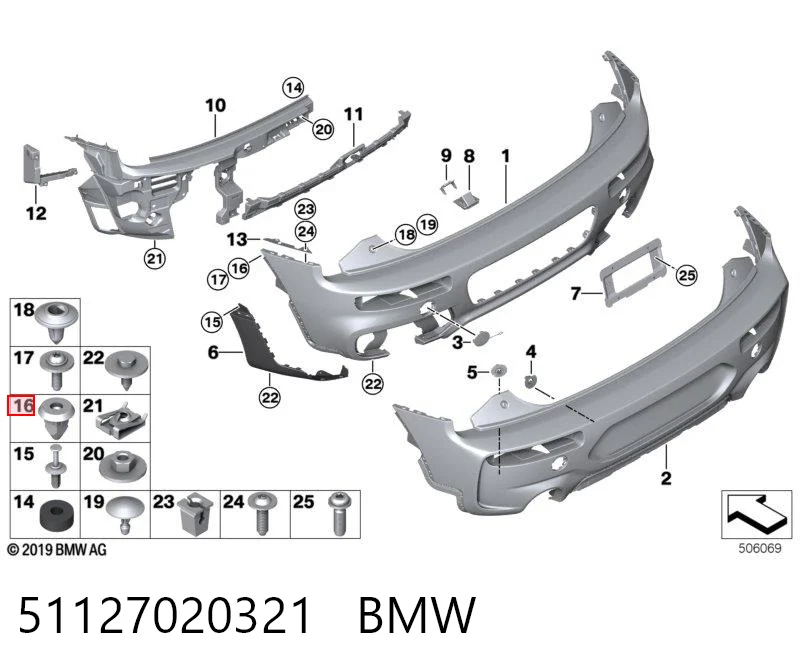 51127020321 BMW Пистон (клип) крепления накладок порогов