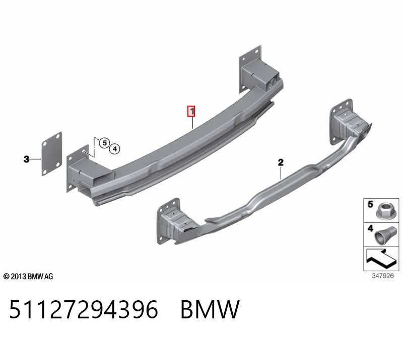 Швеллер заднего бампера на BMW X5  F15, F85