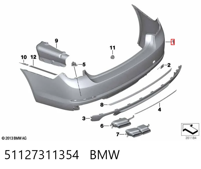 51127311354 BMW Задний бампер