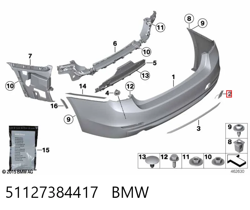 51127384417 BMW Заглушка бампера буксировочного крюка задняя