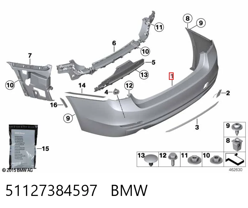 51127384597 BMW Задний бампер