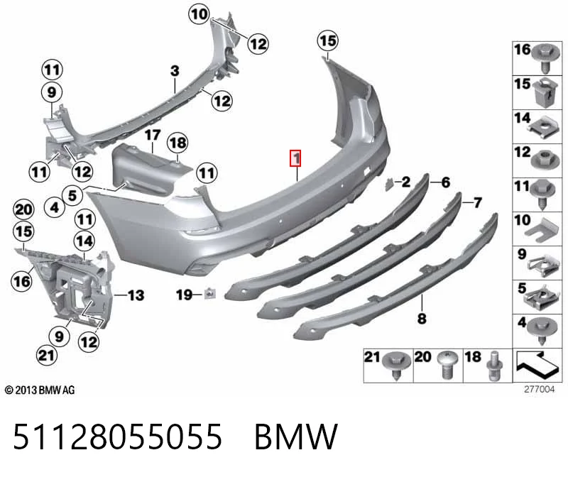 51128055055 BMW Задний бампер