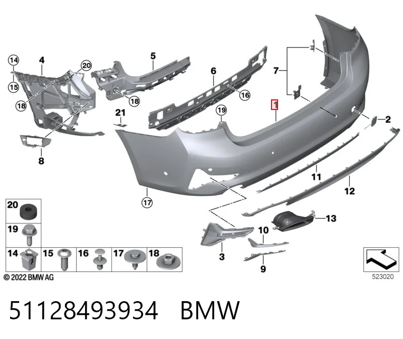 51128493934 BMW Задний бампер