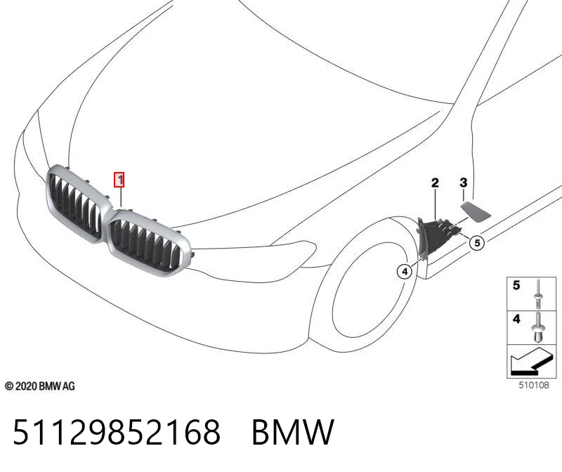 51129852168 BMW Решетка радиатора