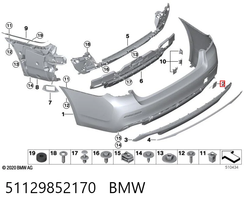51129852170 BMW Заглушка бампера буксировочного крюка задняя