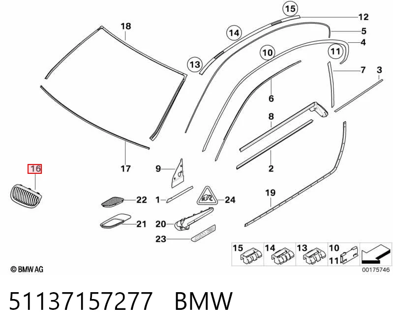 51137157277 BMW Решетка радиатора левая