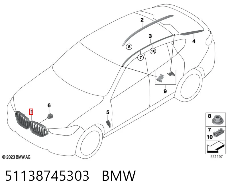 51138745303 BMW Решетка радиатора