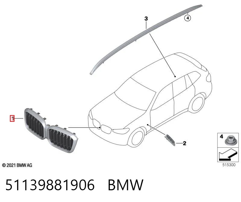 51139881906 BMW Решетка радиатора