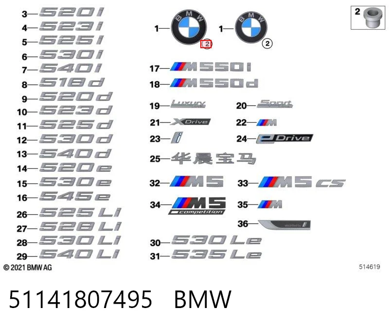 51141807495 BMW Крепление решетки радиатора