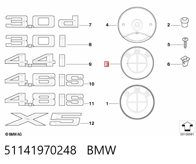 51141970248 BMW Фирменный значек на багажник