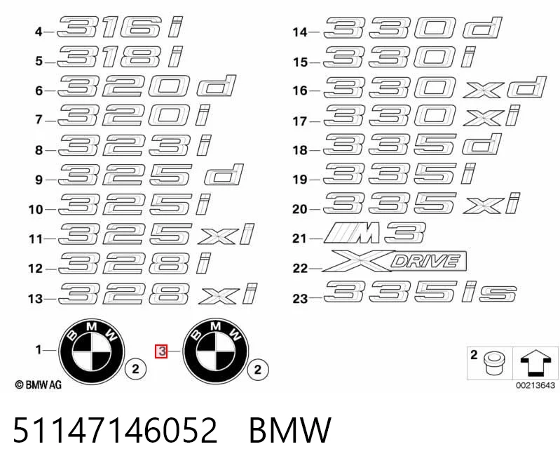 51147146052 BMW Фирменный значек капота